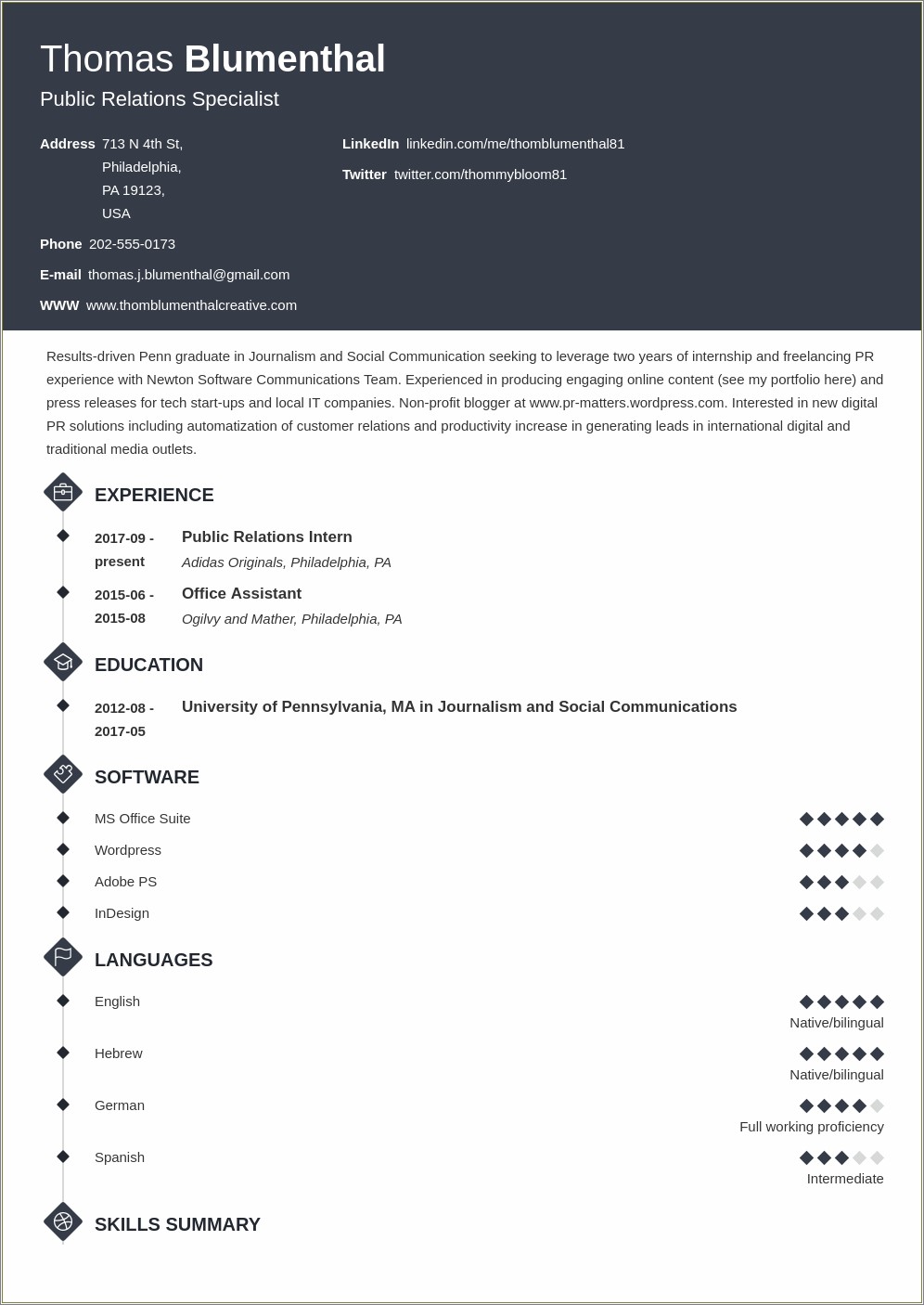Examples Of Special Skills On A Resume
