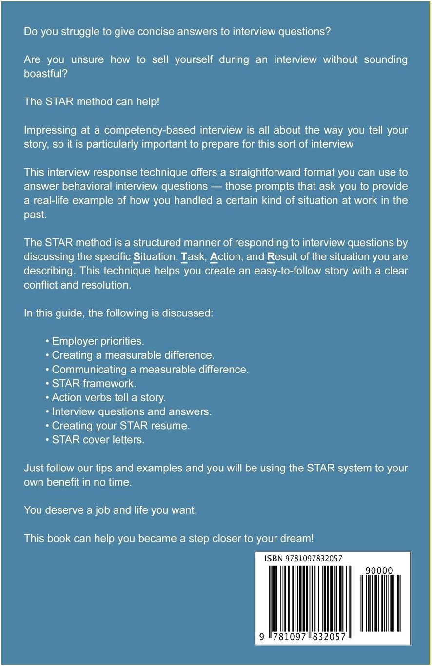 Examples Of Star System In Resumes