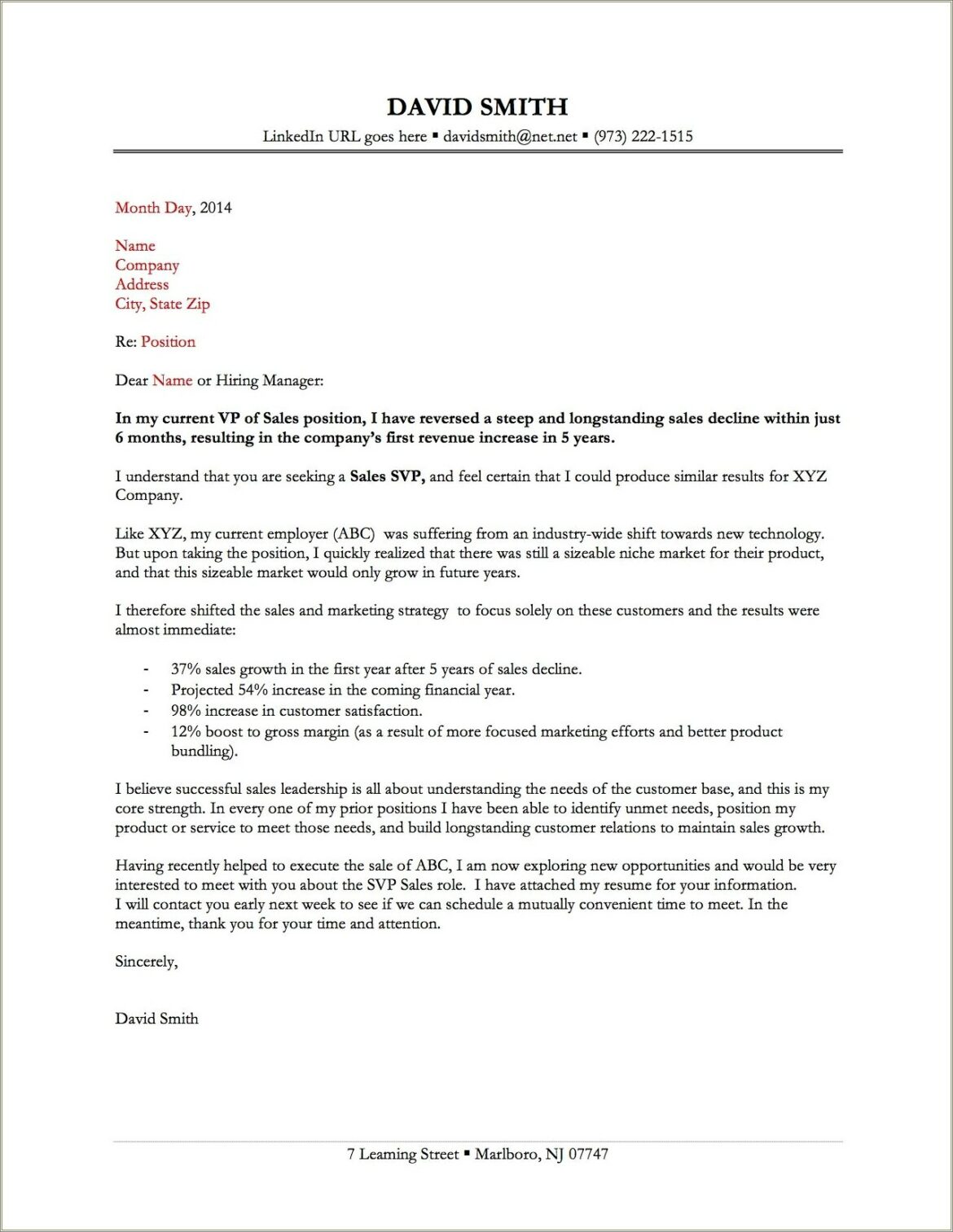 Examples Of Strong Resume Cover Letters