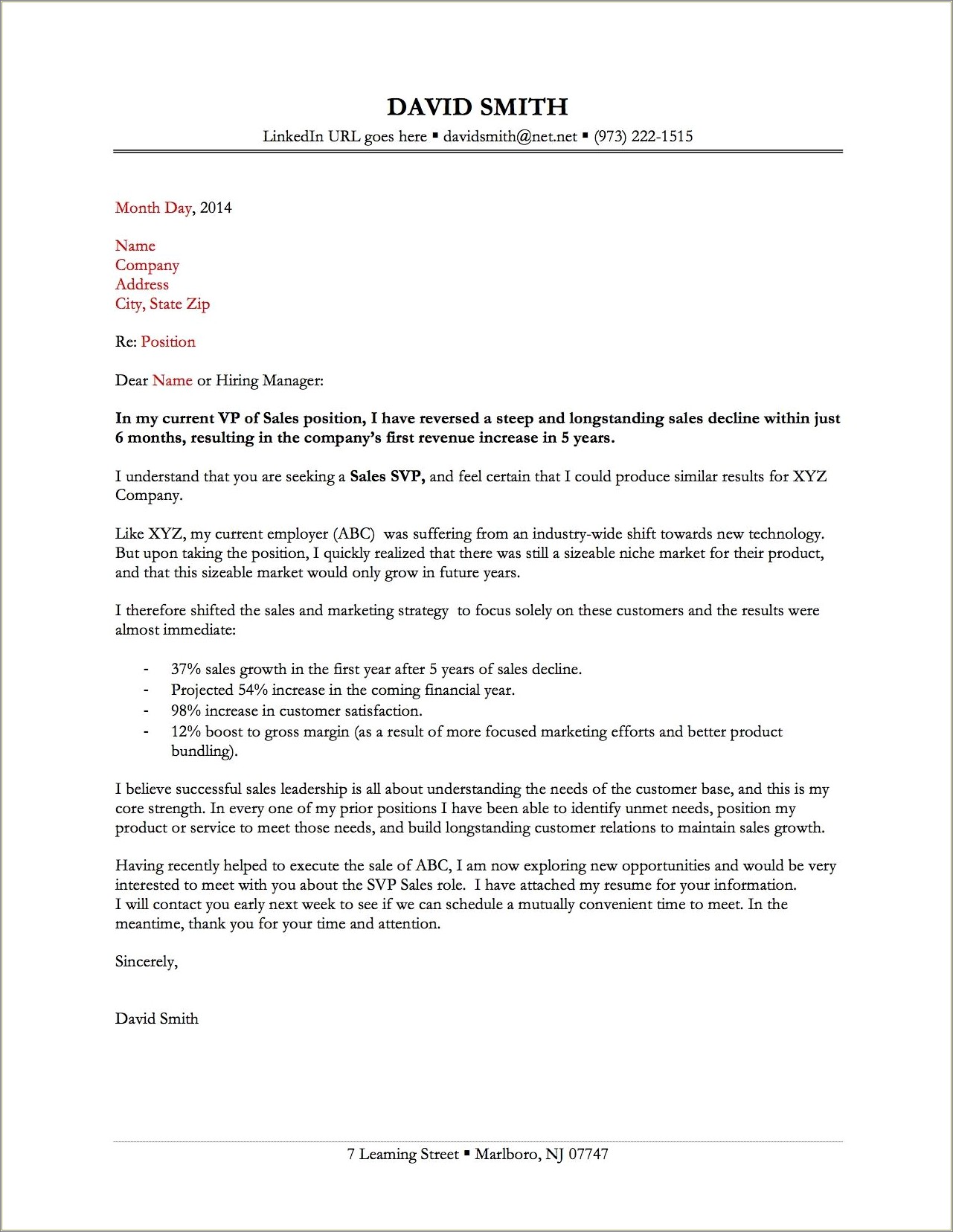 Examples Of Strong Resume Cover Letters