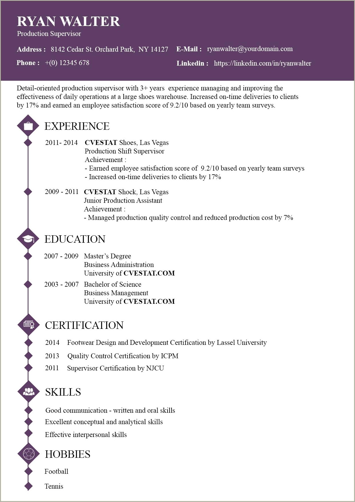 Examples Of The Achievement Style Resume