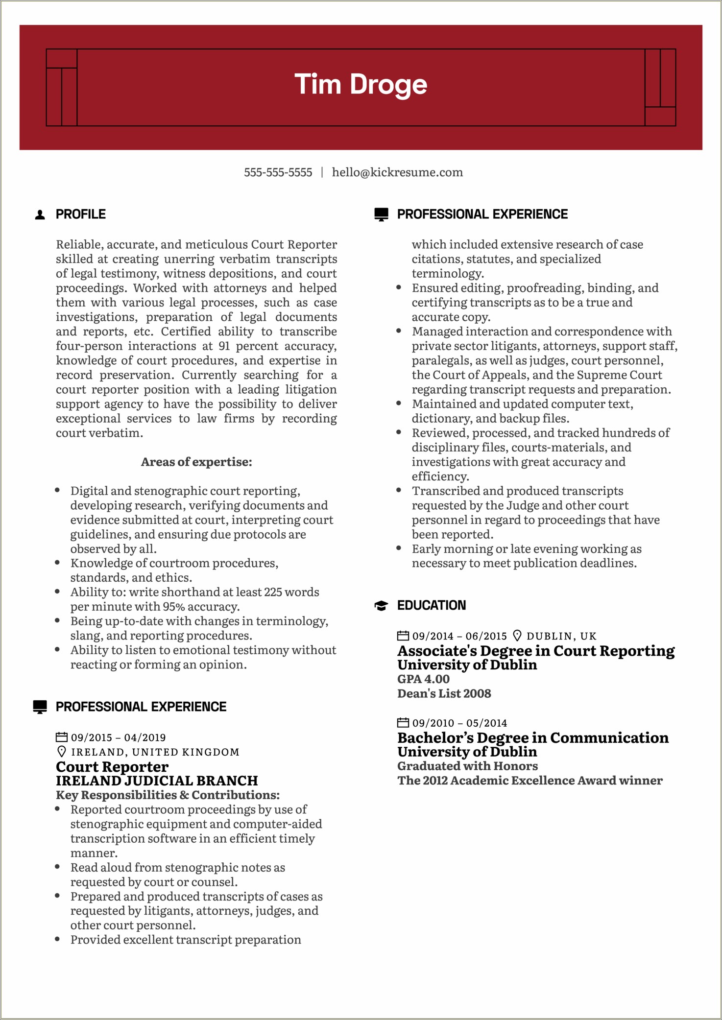 Examples Of Using Emotional In A Resume