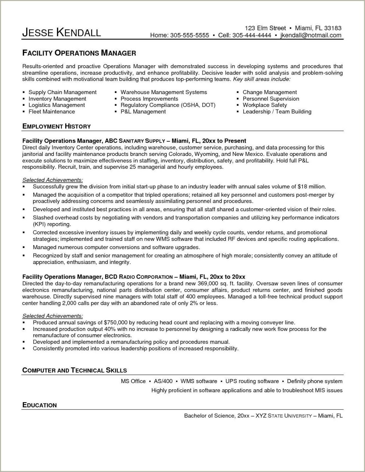 Examples Of Warehouse Summary For Resume