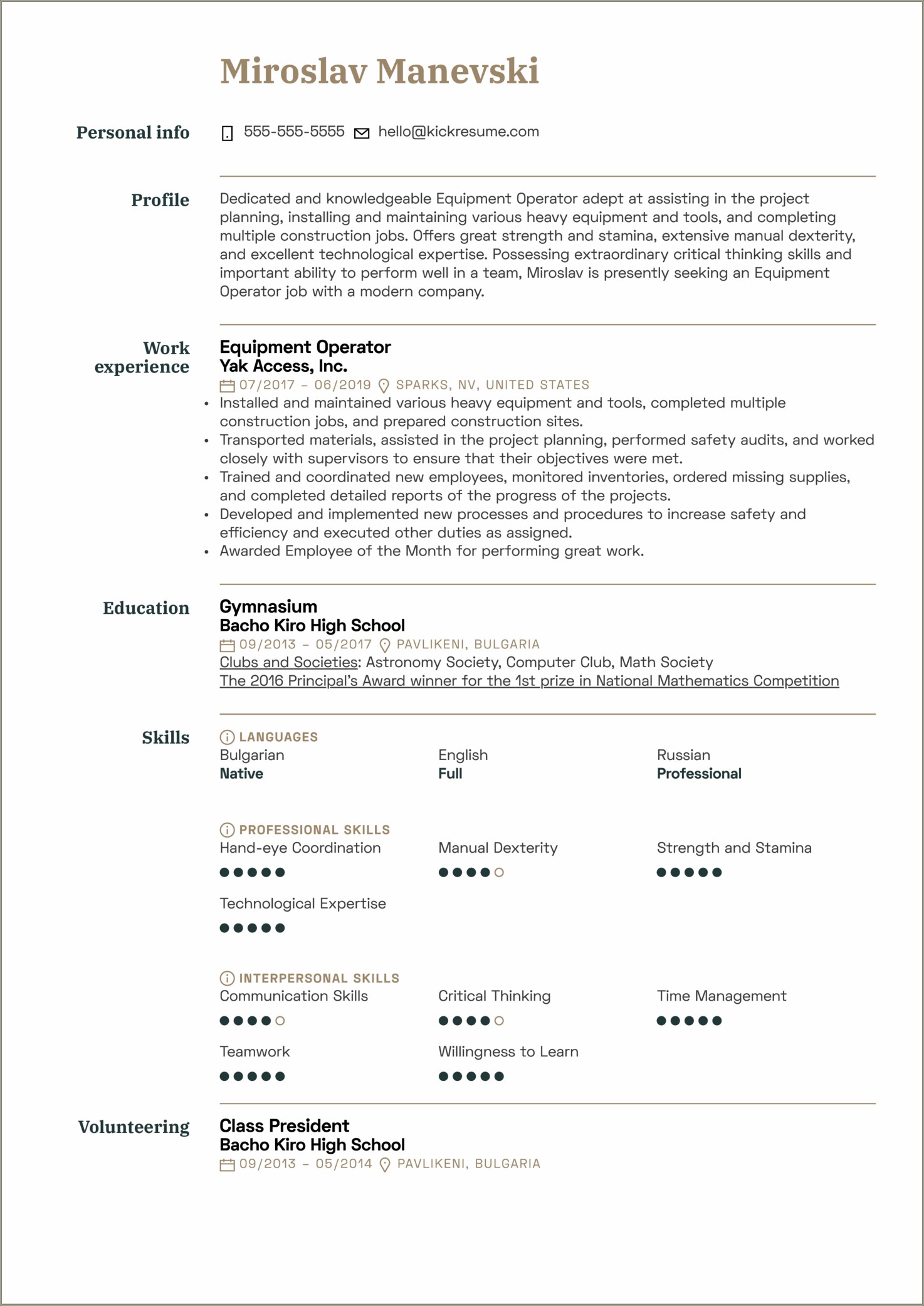 Examples Of Well Constructed Resumes For Jobs