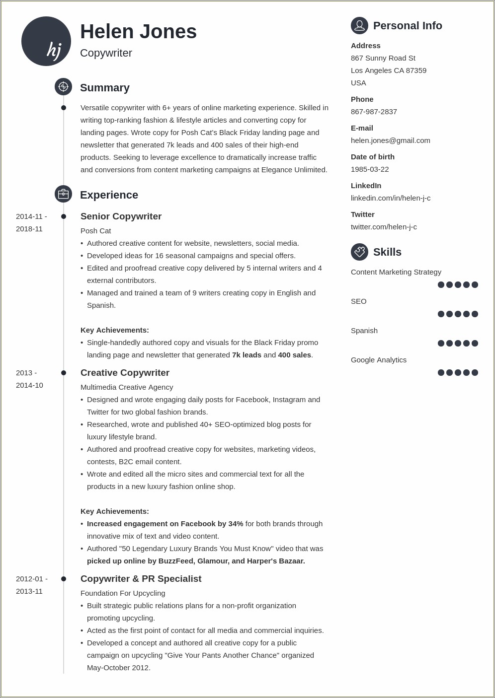 Examples Of Writing A Summary On A Resume
