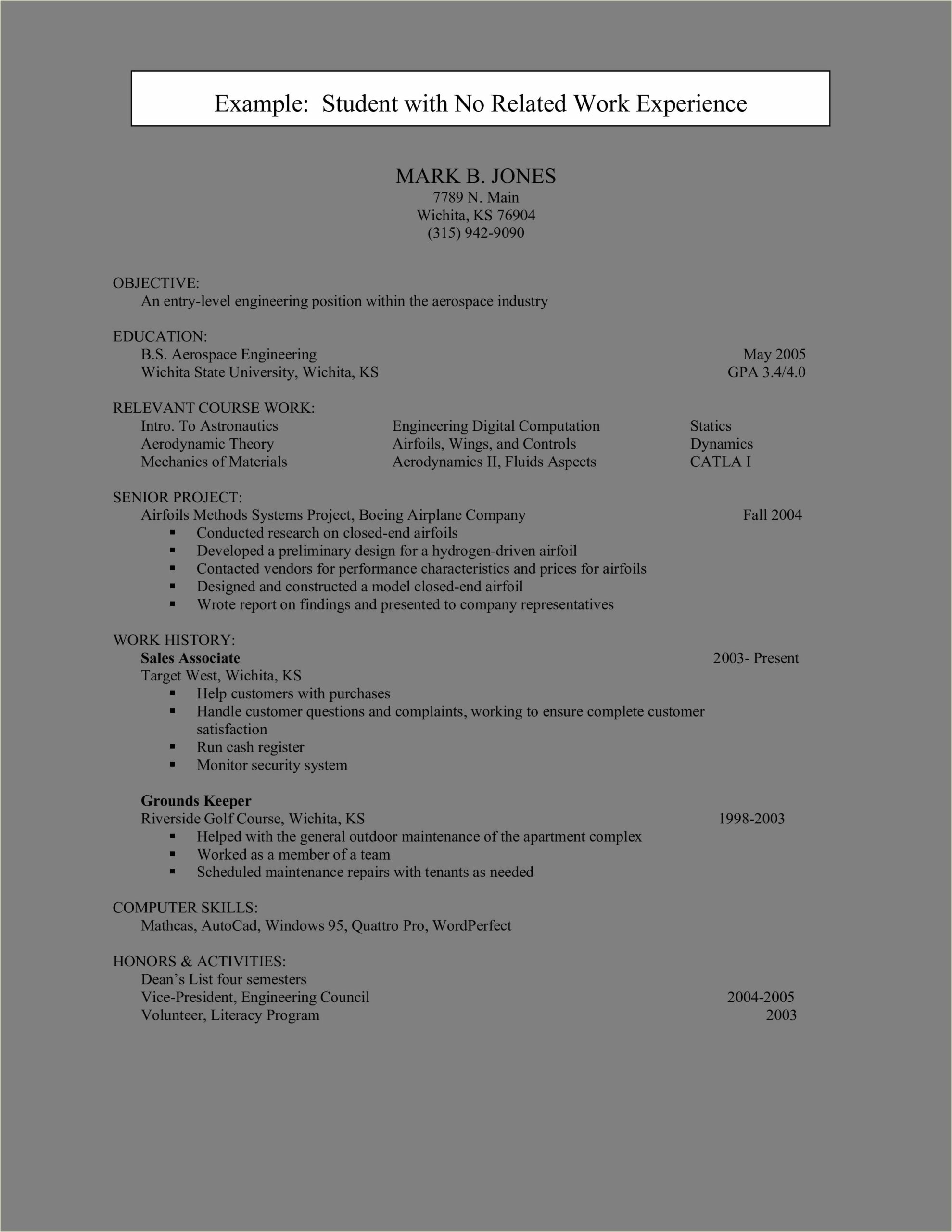 Exaple Of An En Objective Of A Resume