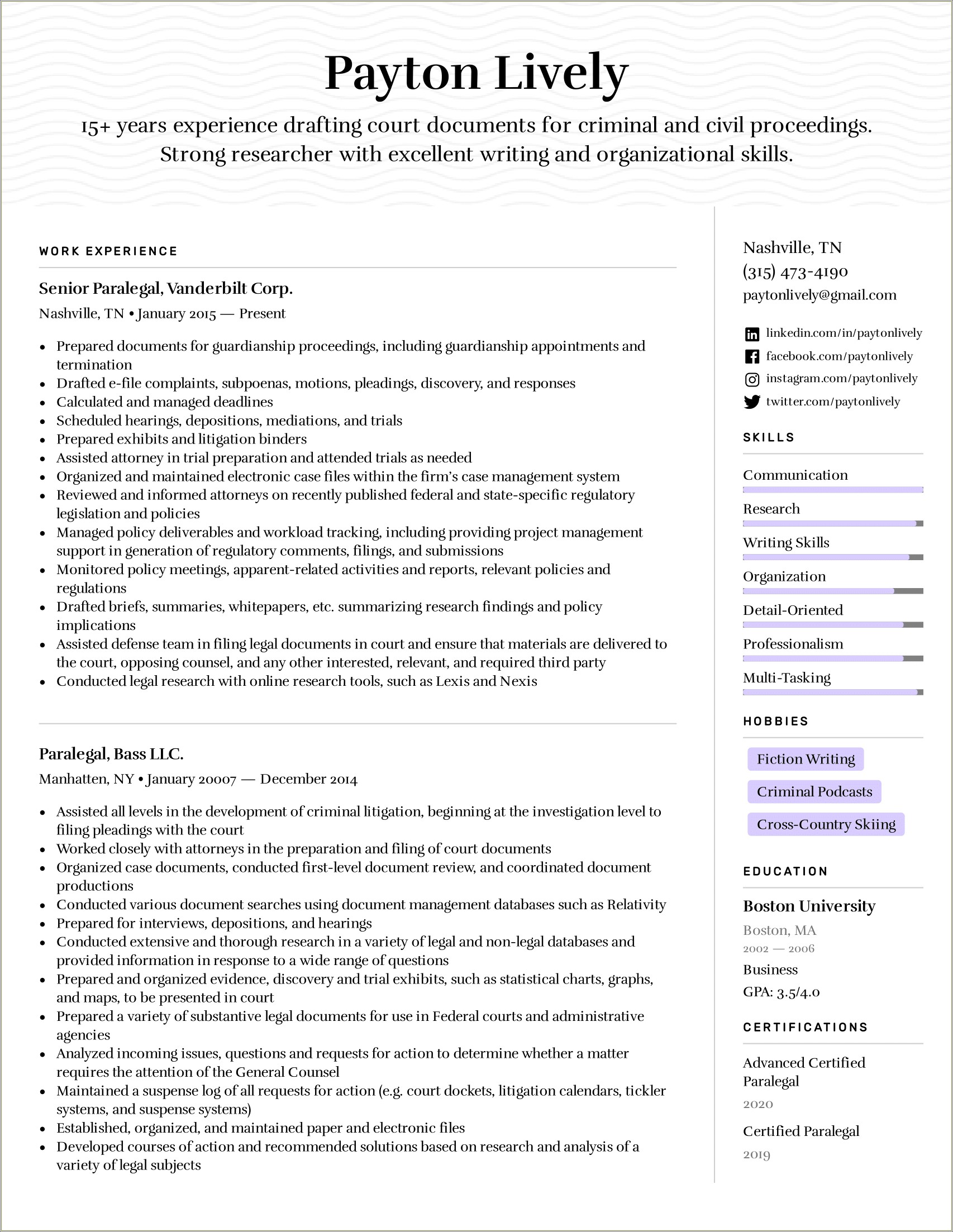 Excellent Counselor Professor Resume Examples 2019