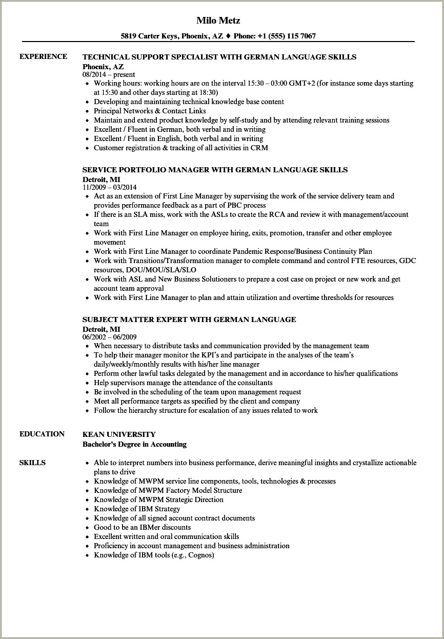 Excellent Oral And Written Communication Skills Resume