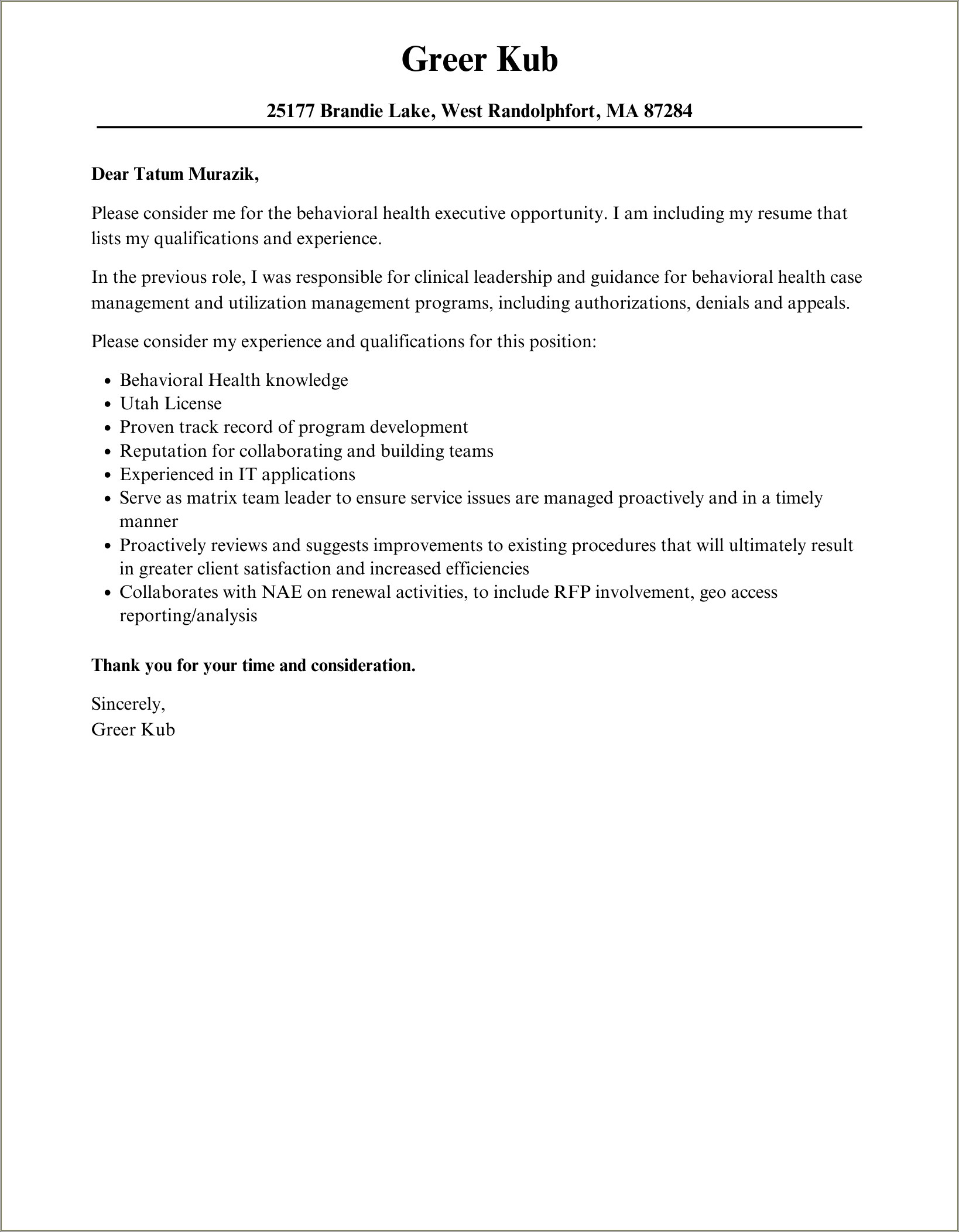 Executive Resume Healthcare And Cover Letter