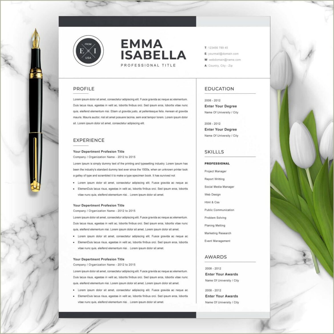 Executive Resume Template Ats Friendly Free Download