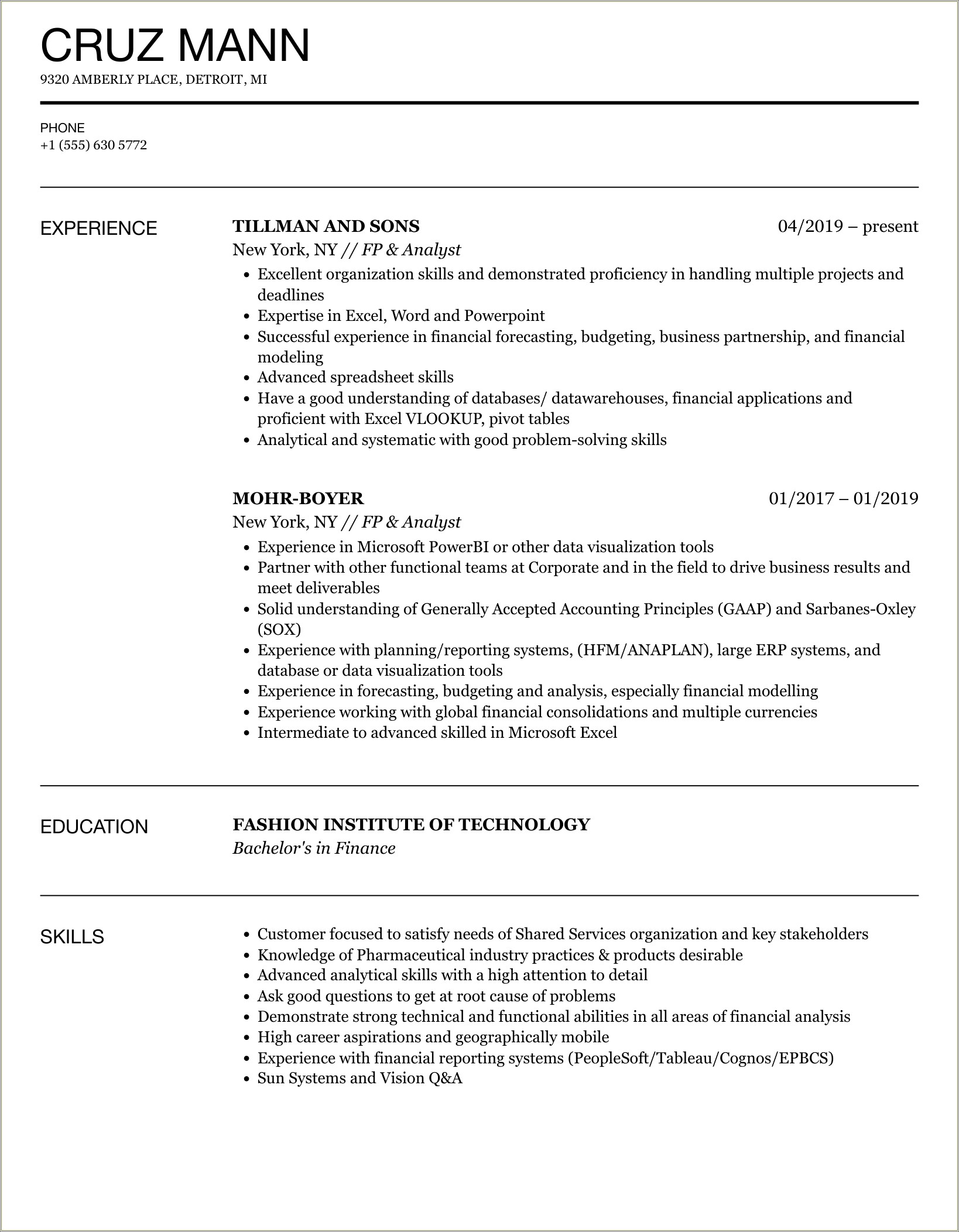 Experience With Crystal Ball On Resume