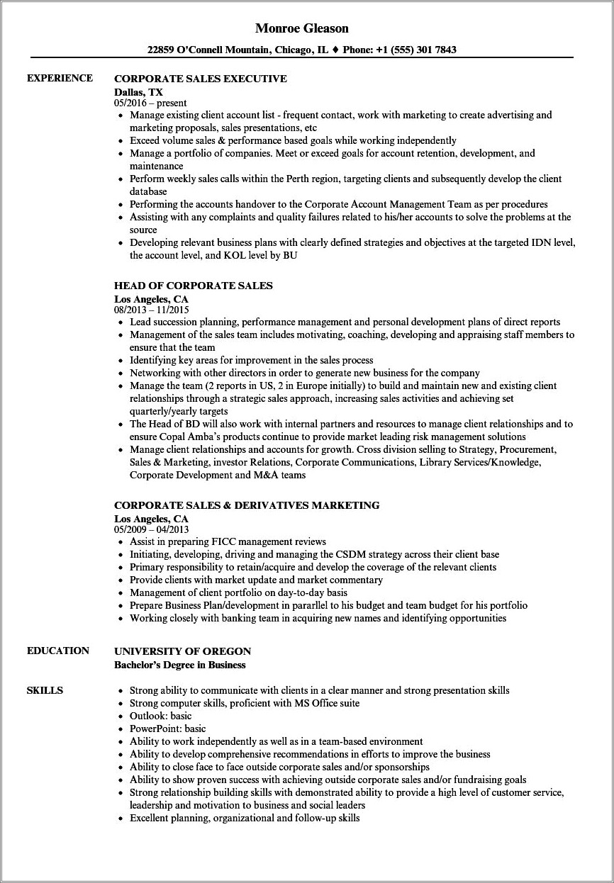 Explaining Direct Sales As A Skill On Resume