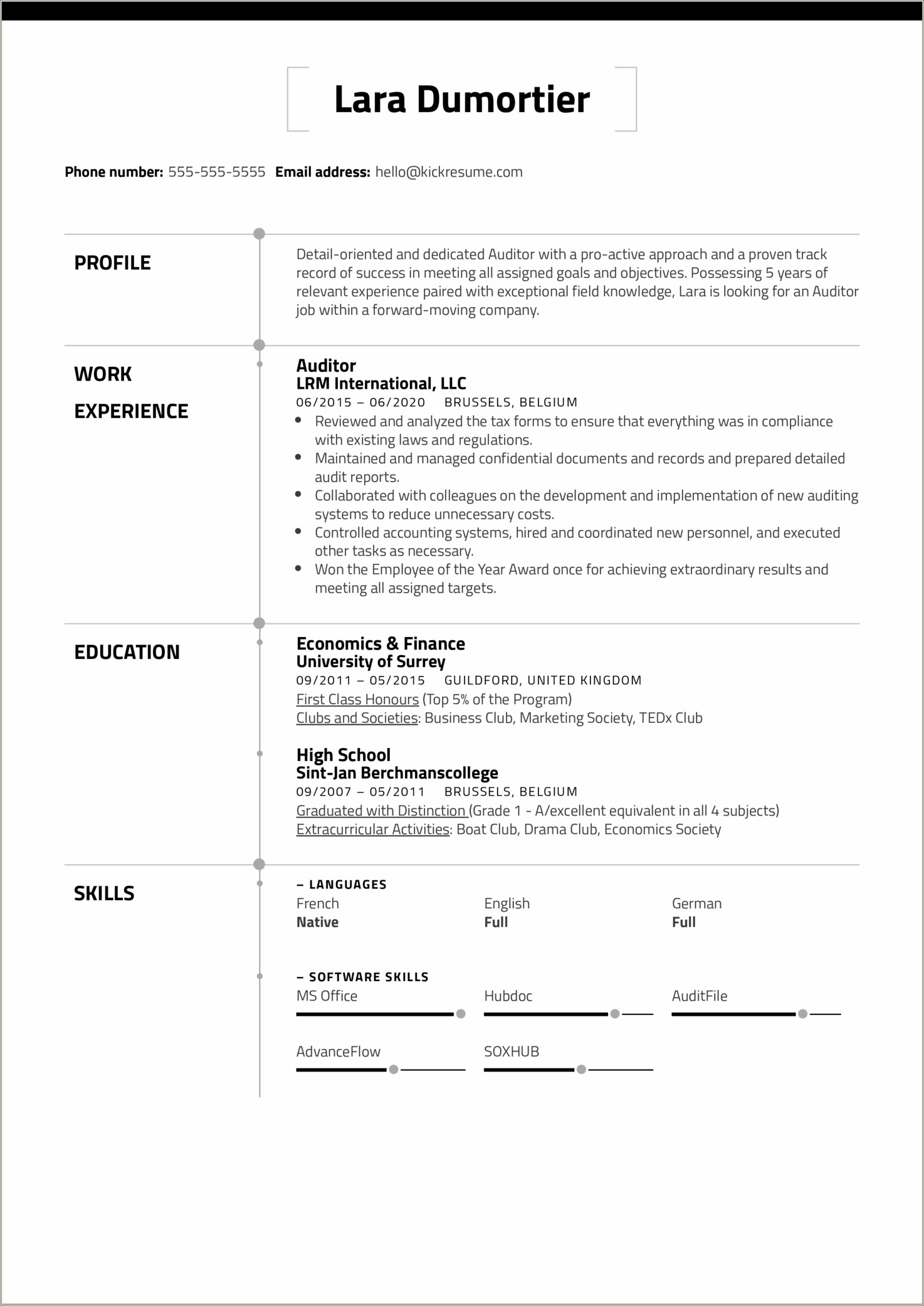 External Auditor Job Description For Resume