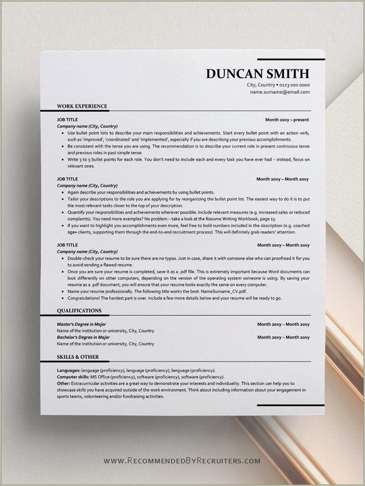 Extracurricular Activities And Athletics Resume Sample