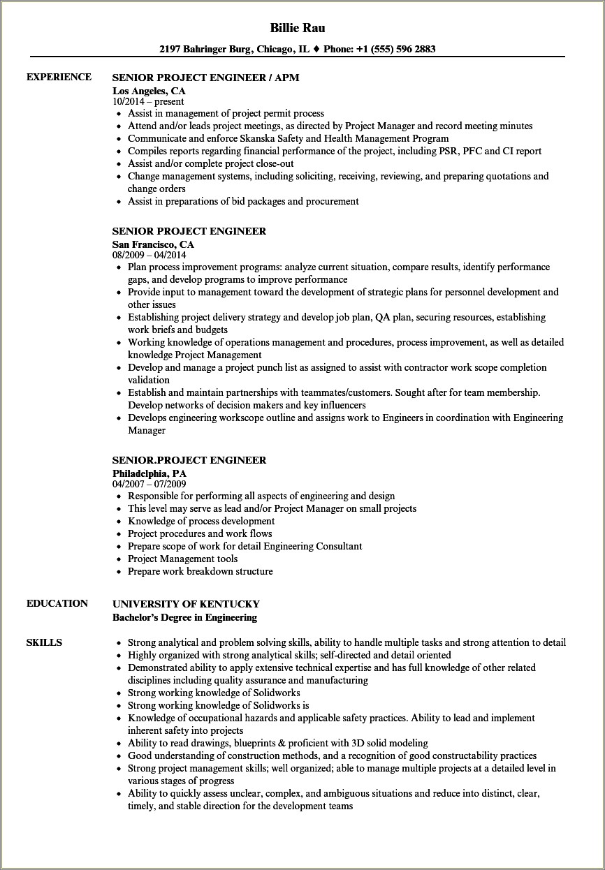 Facility Services Supervisor Job Description Resume