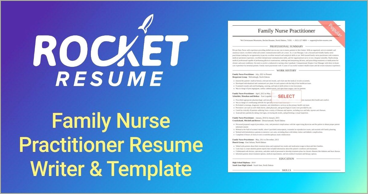Family Nurse Practitioner Skills Section Of Resume