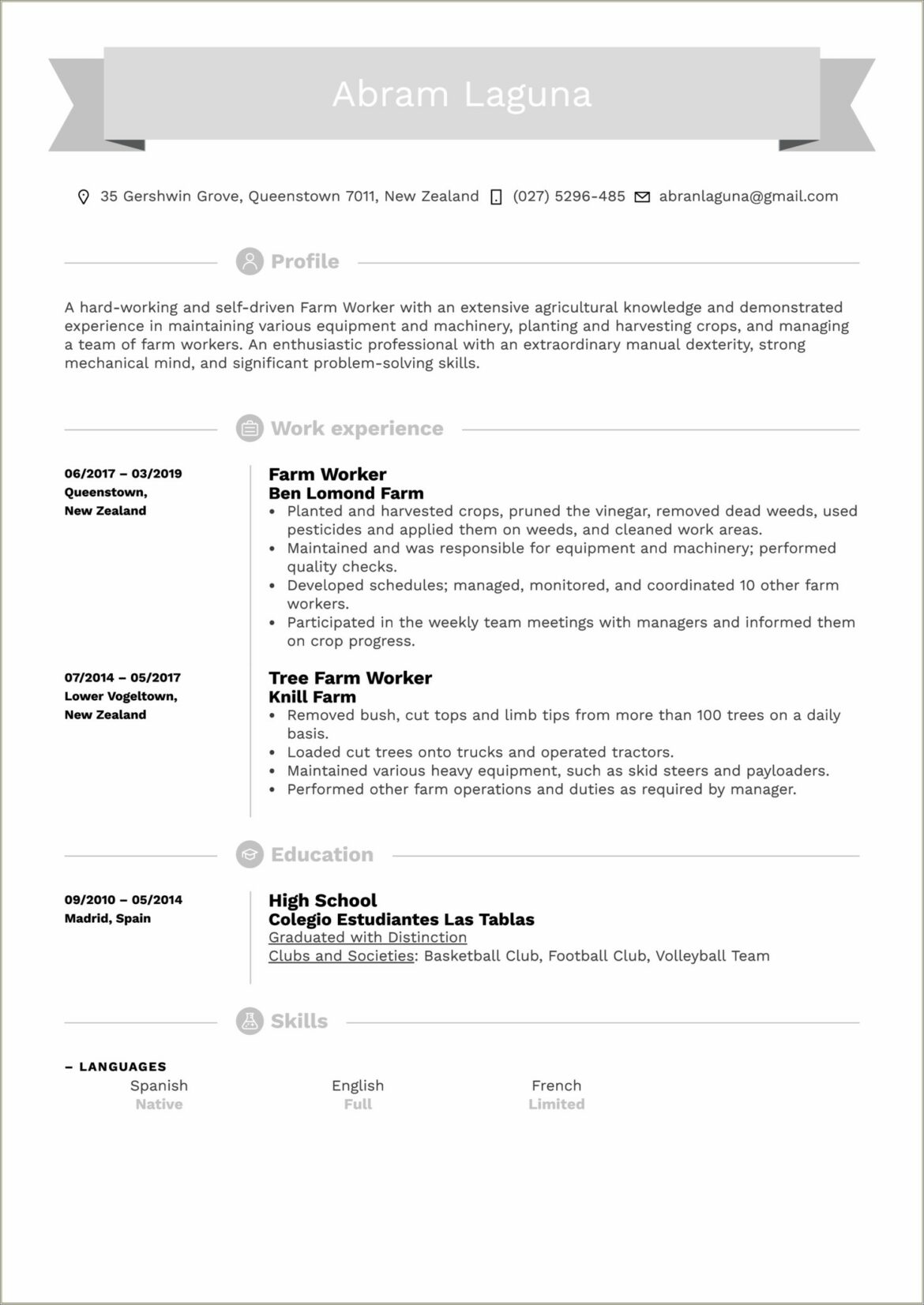 Farmer Worker Job Description For Resume