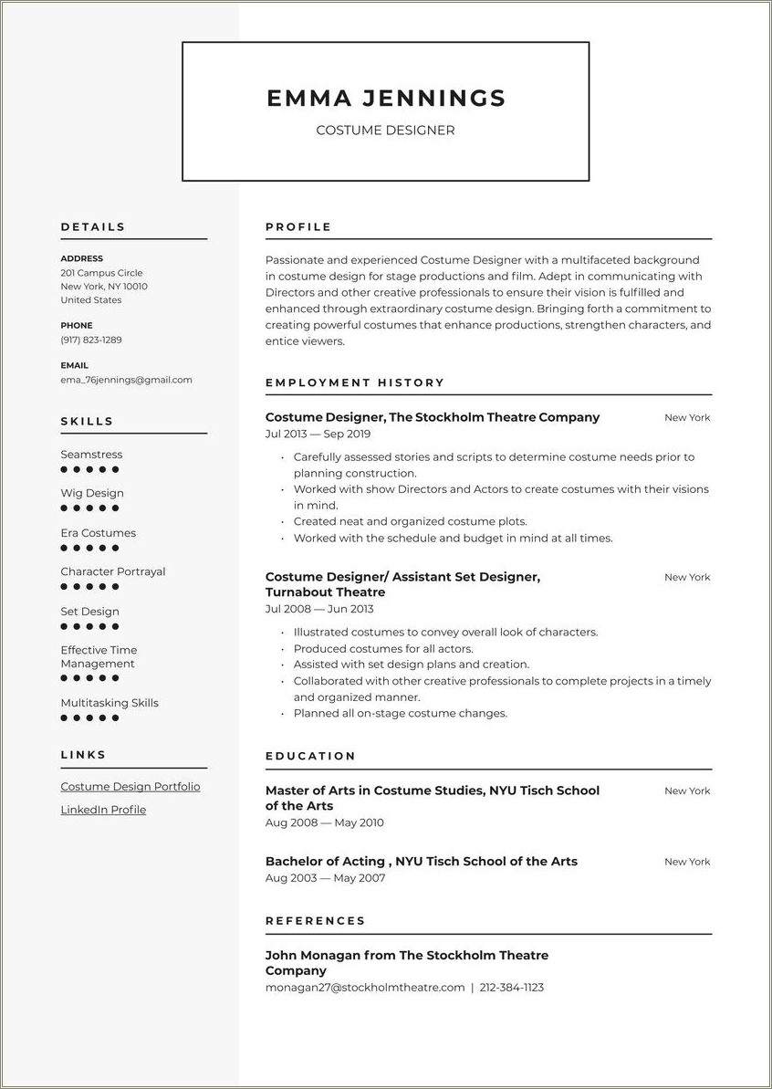 Fashion Designer Assistant Job Description Resume