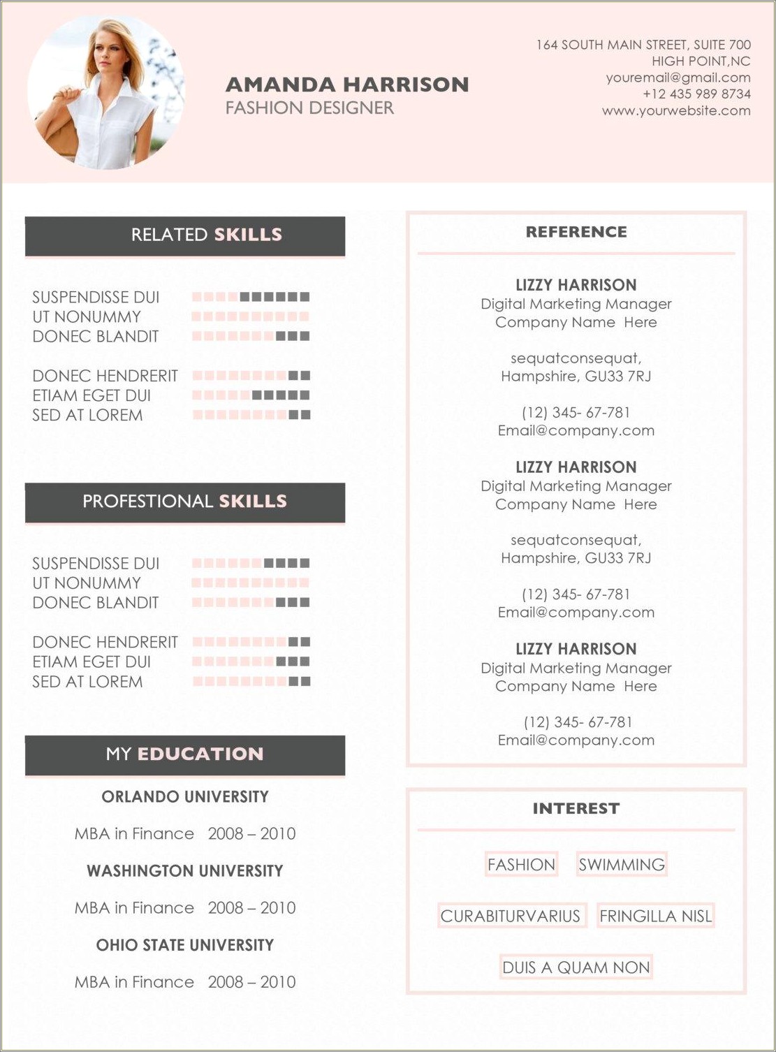 Fashion Merchandiser Catchy Words For Resume