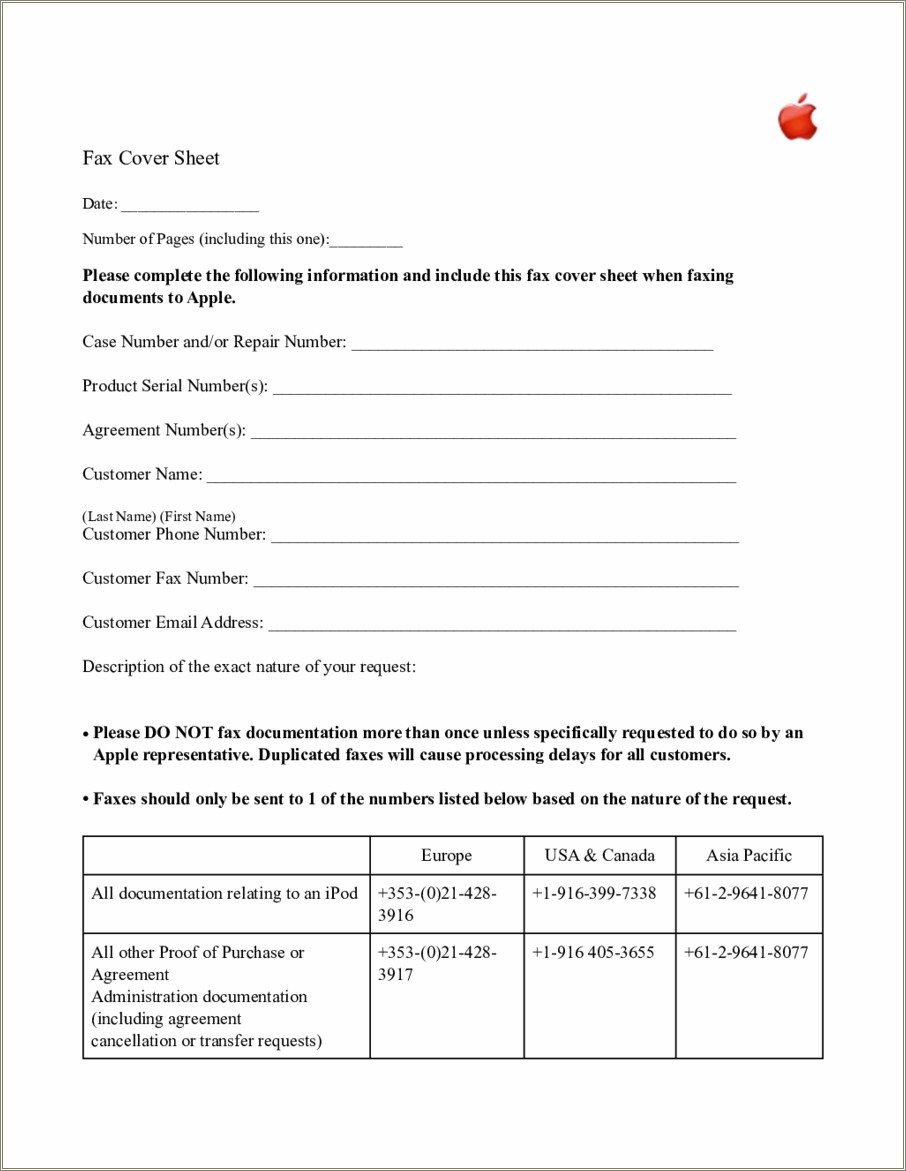 Fax Cover Sheet For Resume Example