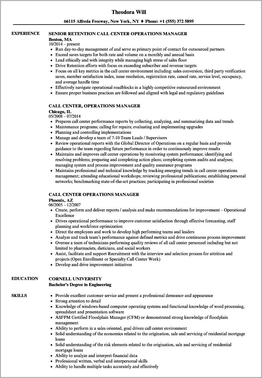 Fcall Center Inancial Professional Resume Sample