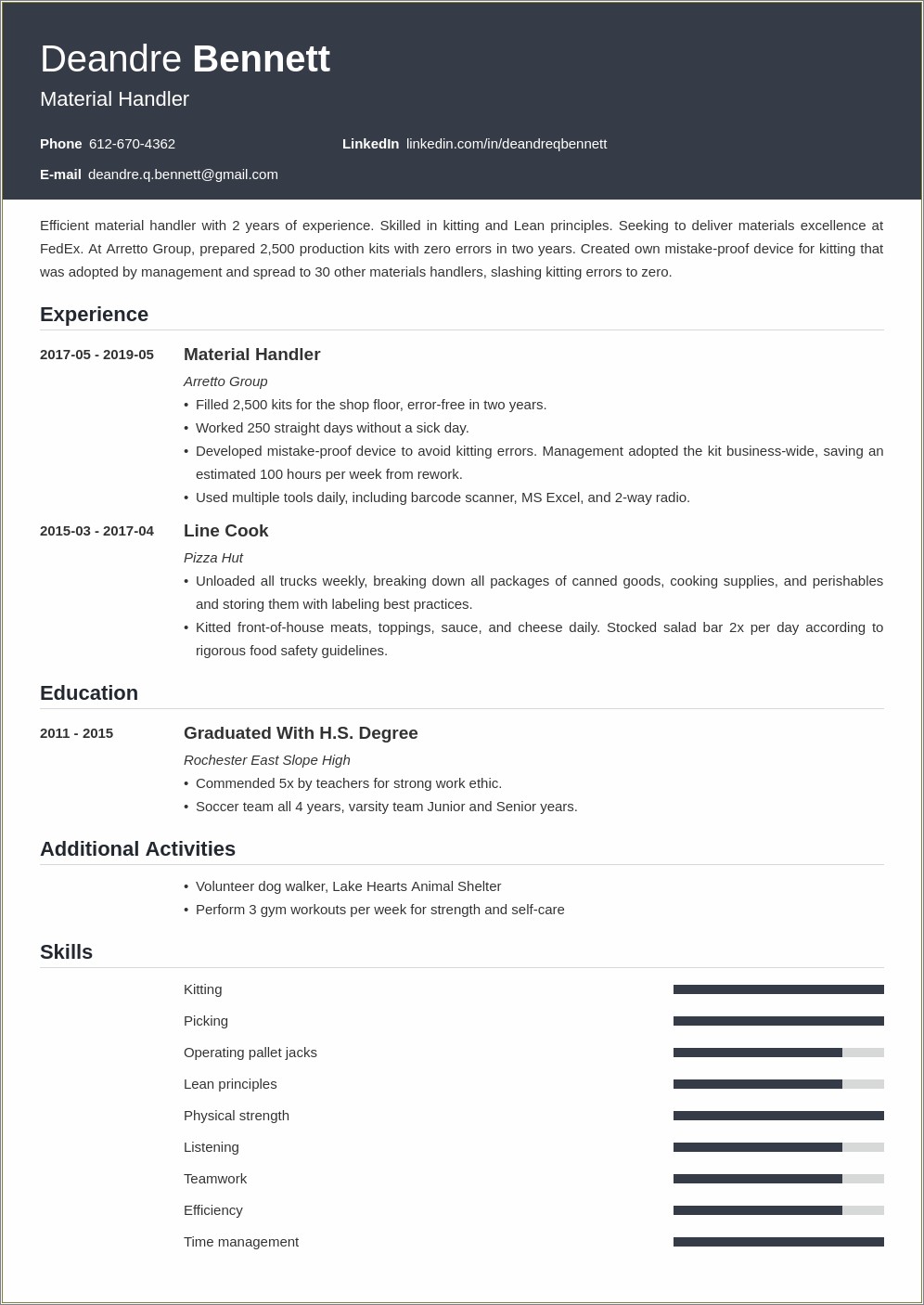 Fedex Package Handler Job Description Resume