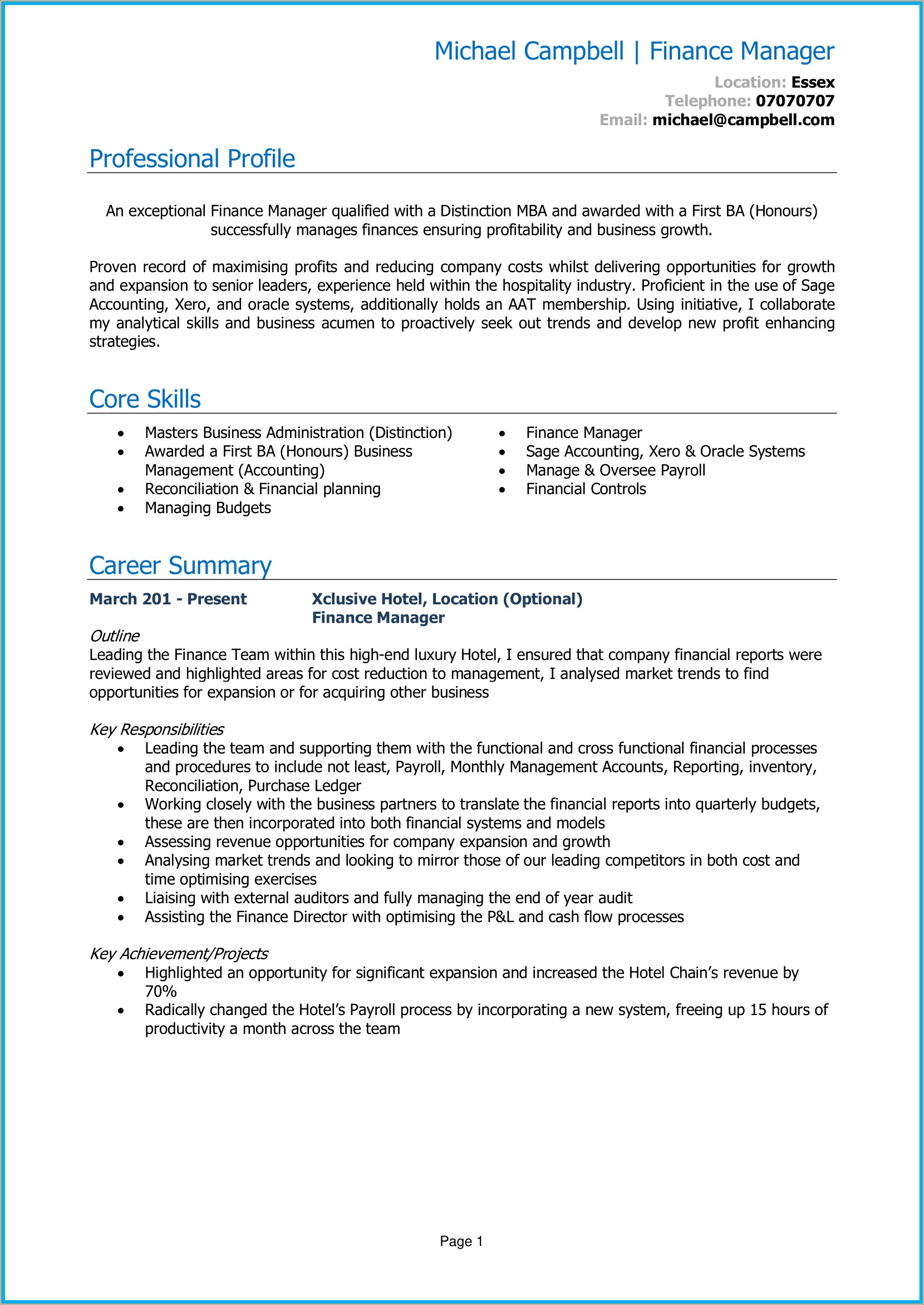 F&i Manager Auto Finance Manager Resume