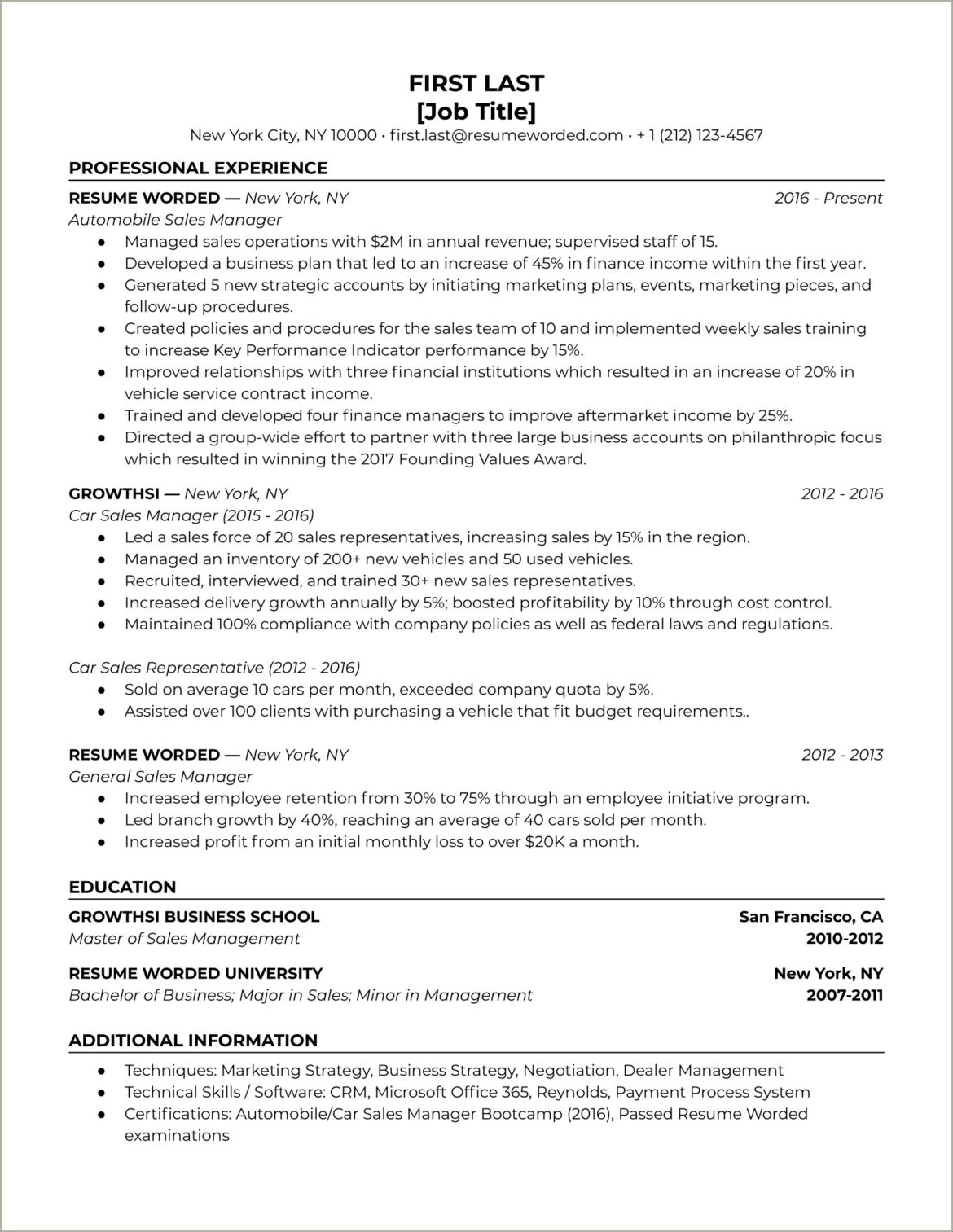 Field Sales Job Description For Resume