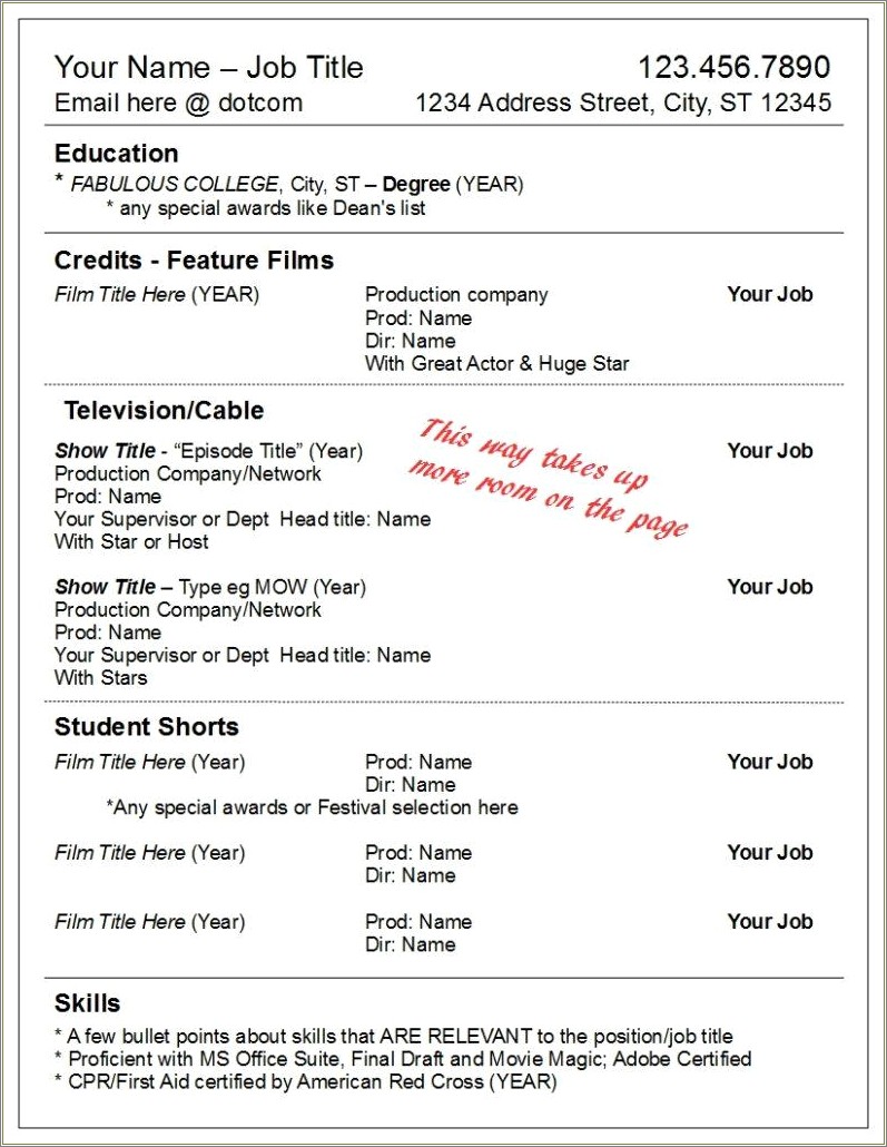 Film Skills To Put Your Resume