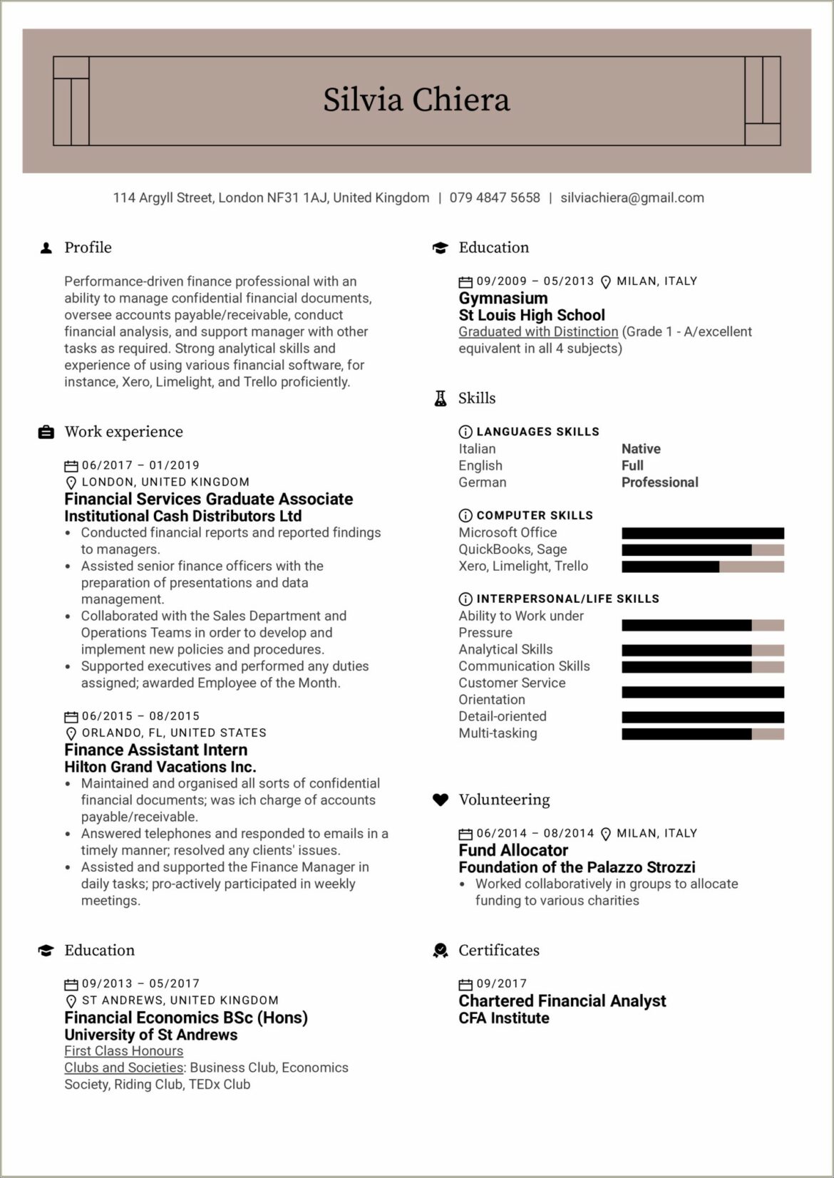 Financial Associate Resume Examples With No Experience