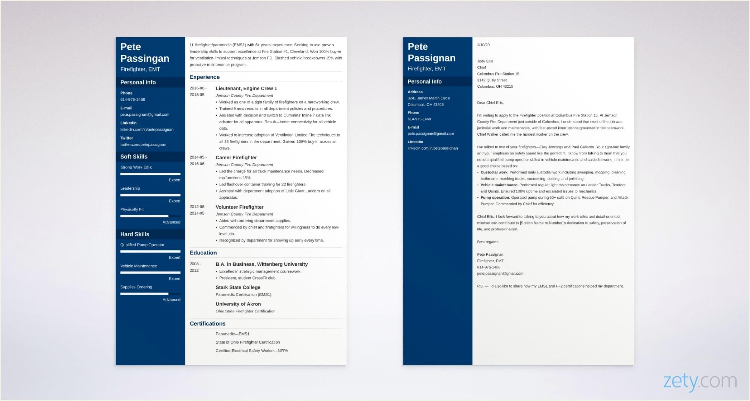 Fire Department Resume Cover Letter To Shift Commander