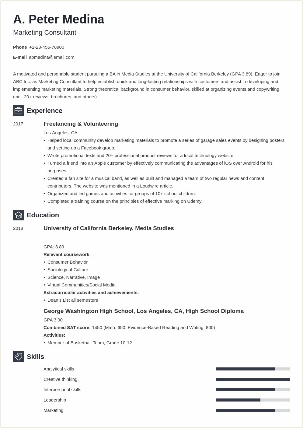 First Job Resume No Experience Template