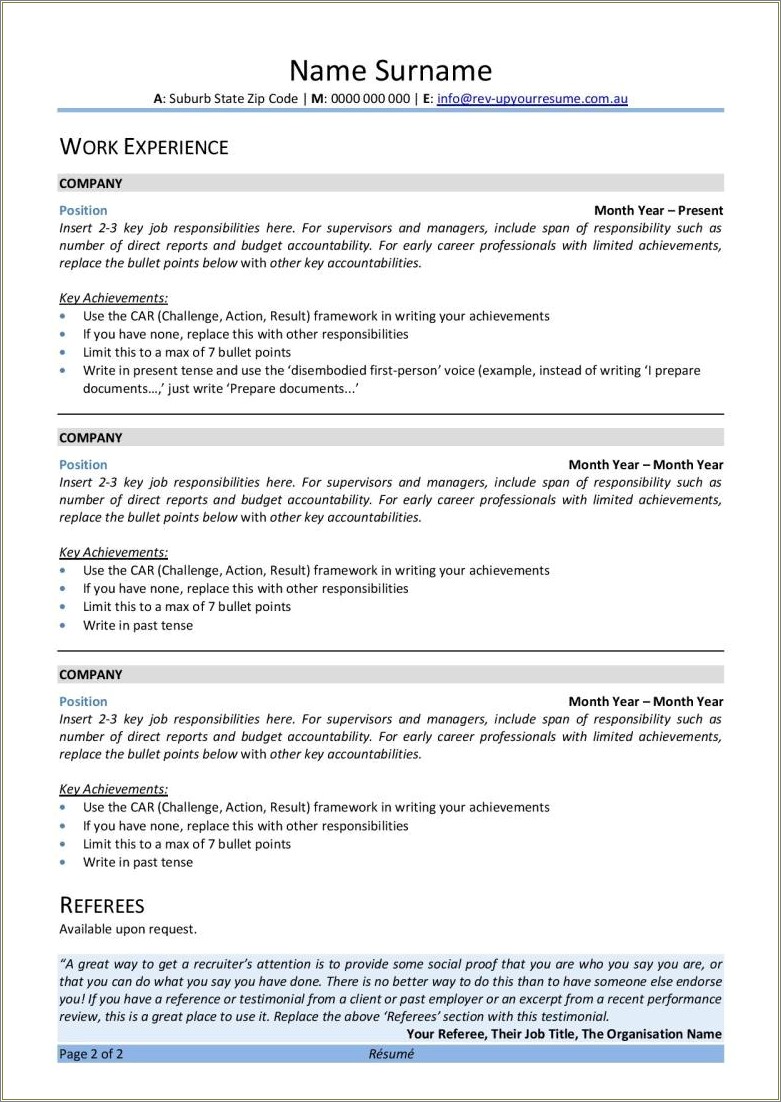 First Job Resume Template Free Download