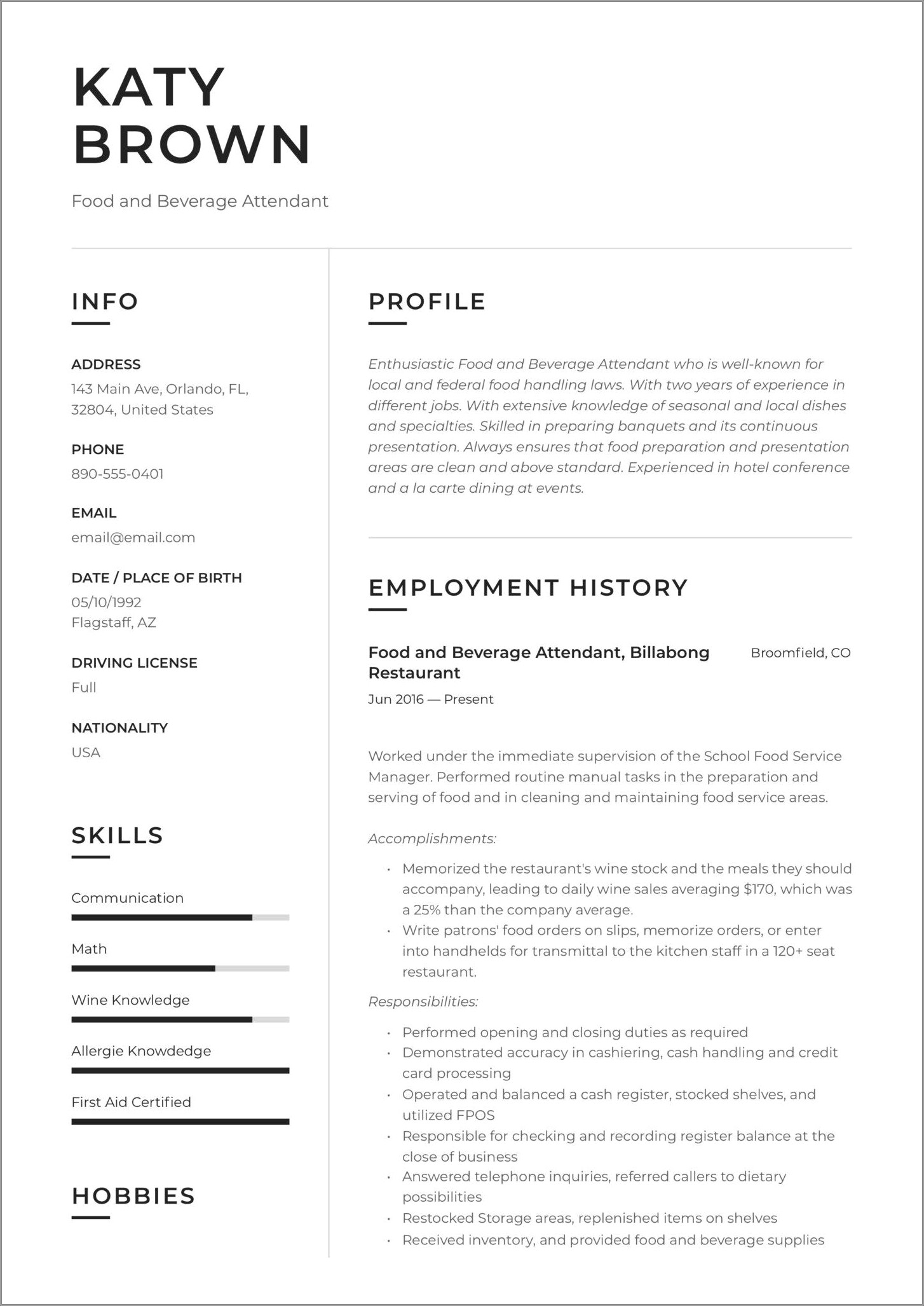 First Time Resume With No Experience Samples Australia