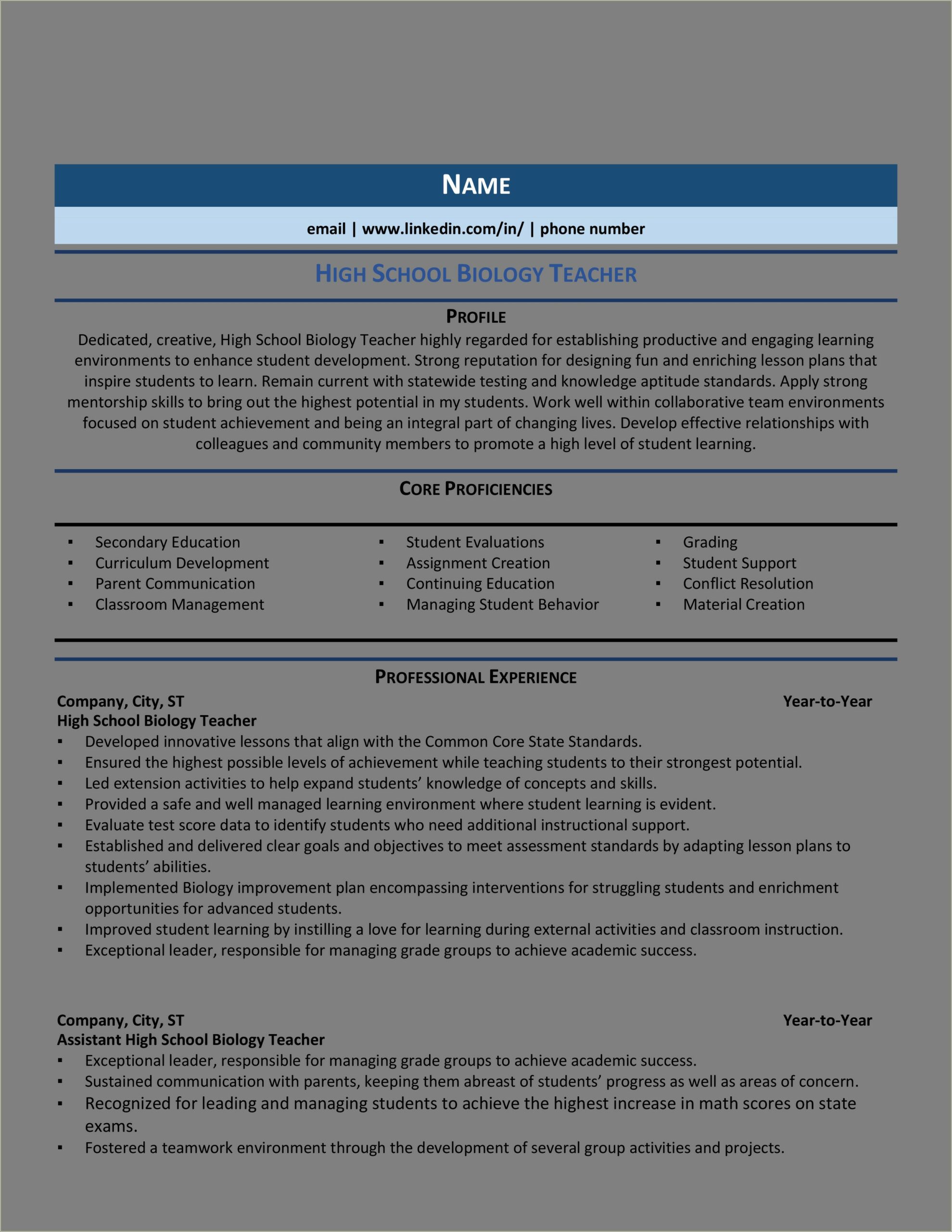 First Year Teacher Resume Example Parent Conferences