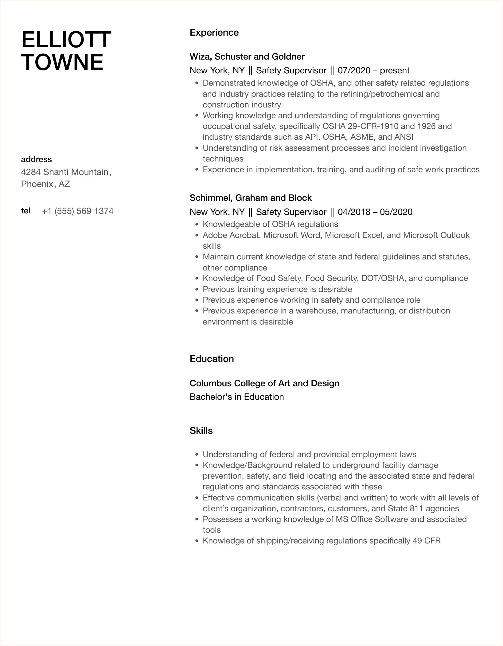 Flying J Facilities Supervisor Job Description Resume