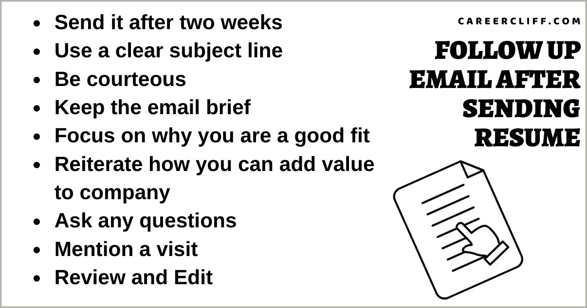 Follow Up Letter After Submitting Resume Example