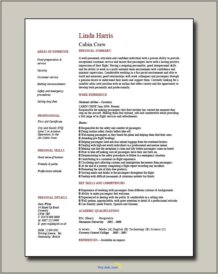 Food Service Make Drinks Worker Description For Resume