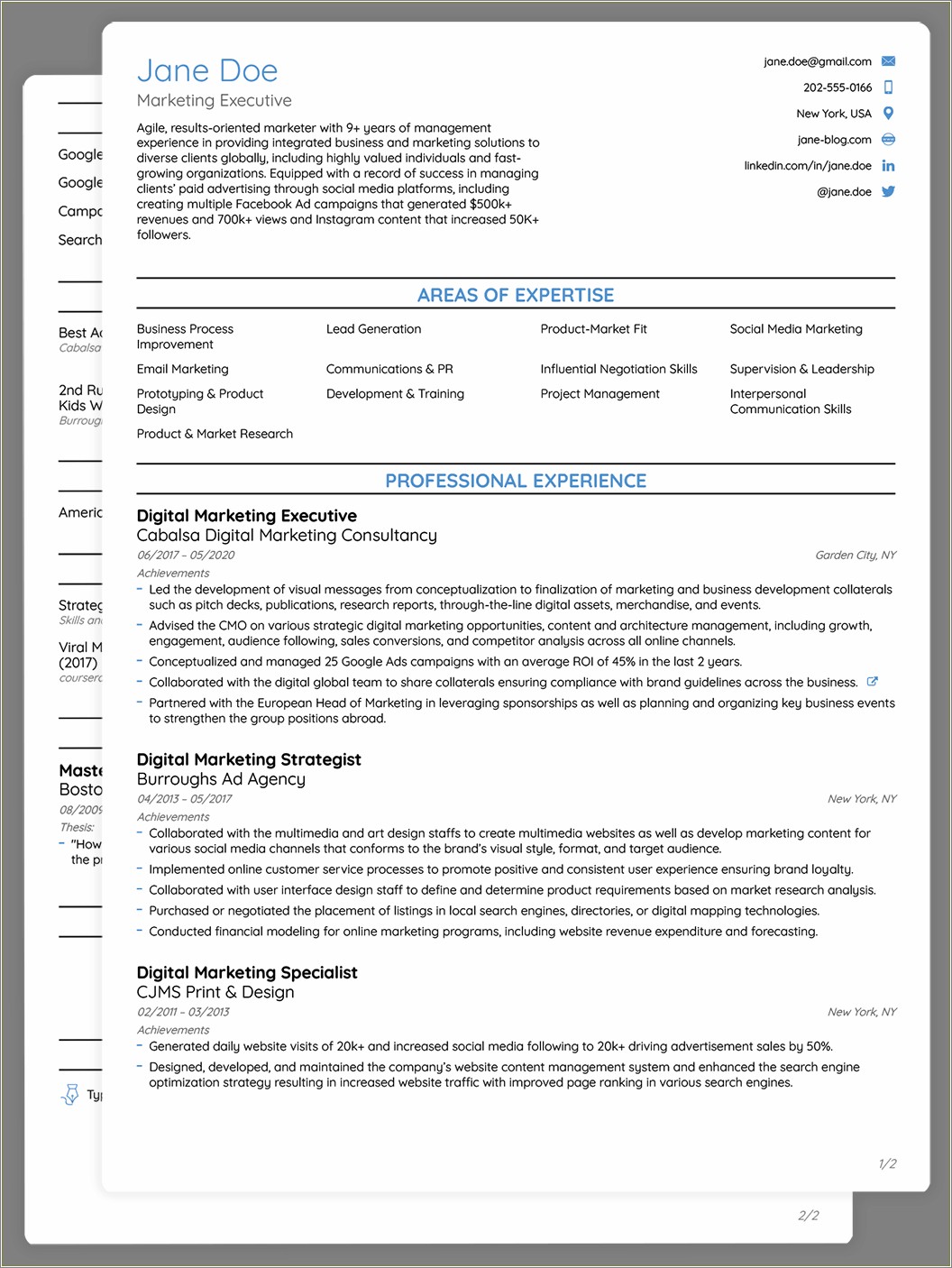 Format For Writing A Good Resume