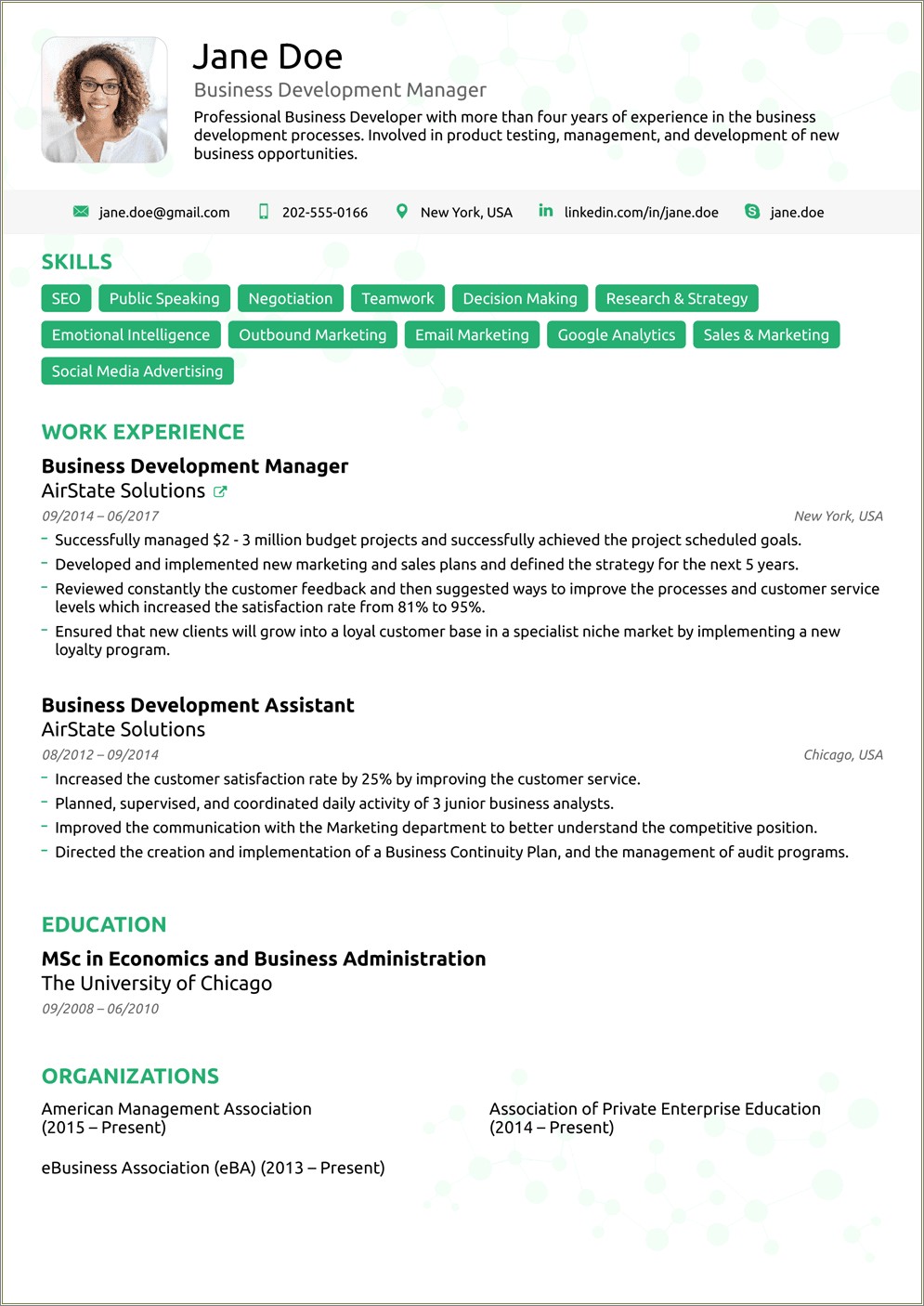 Format Of Resume For Job Download