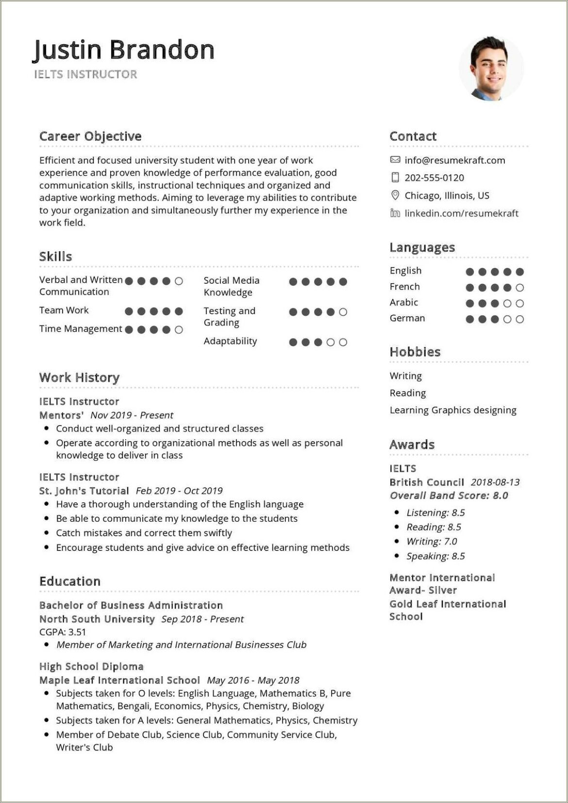 Format Of Resume For Job Of Teacher