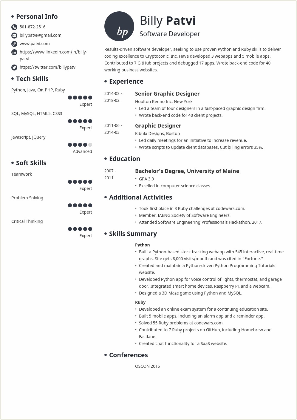 Former Teacher New Career Resume Example