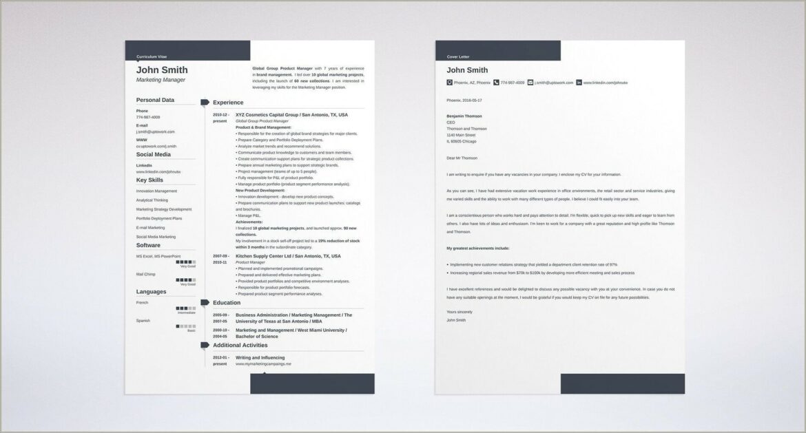 Fox School Of Business Marketing Resume Template