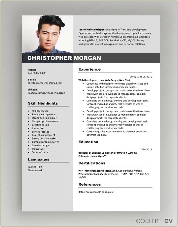 Free 2 Page Resume Template Download