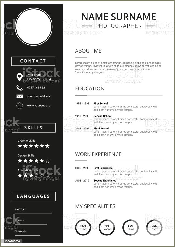 Free Black And White Downloadable Resume