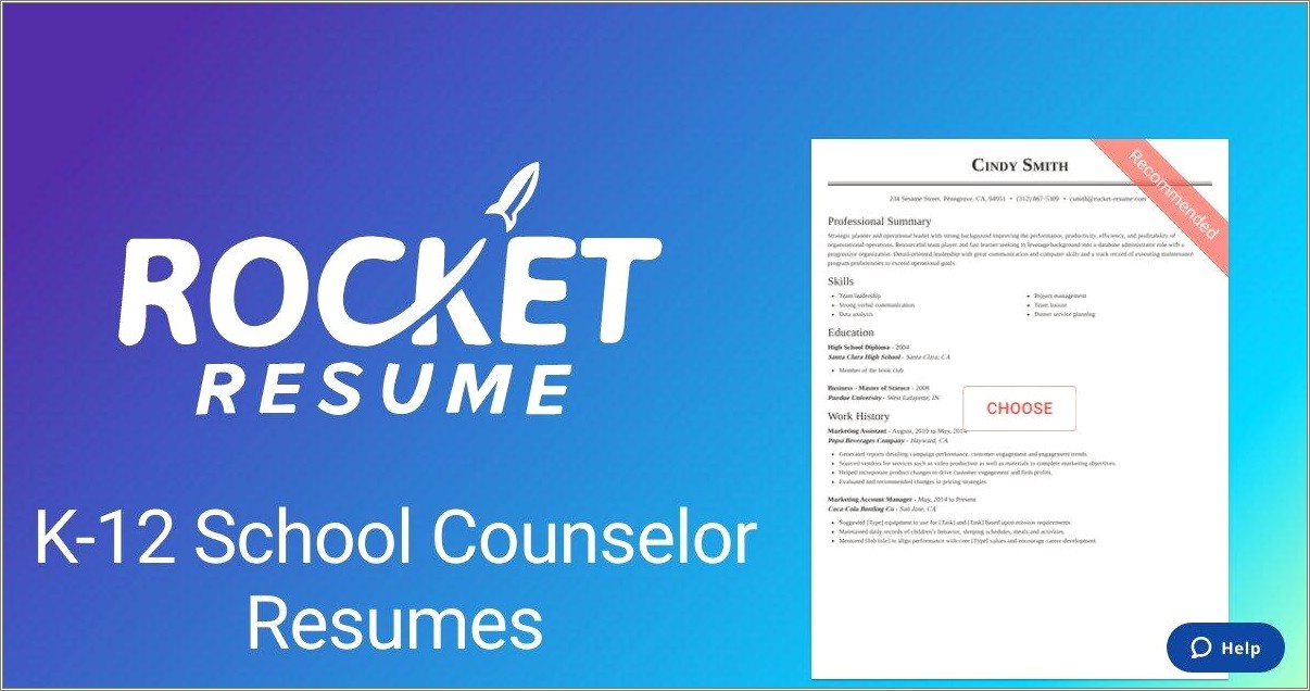 Free Copies Of School Counselor Resume's