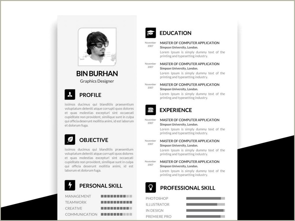 Free Creative Resume Template Free Psd Download