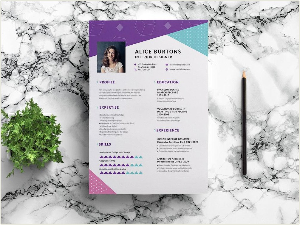 Free Download One Page Resume Template