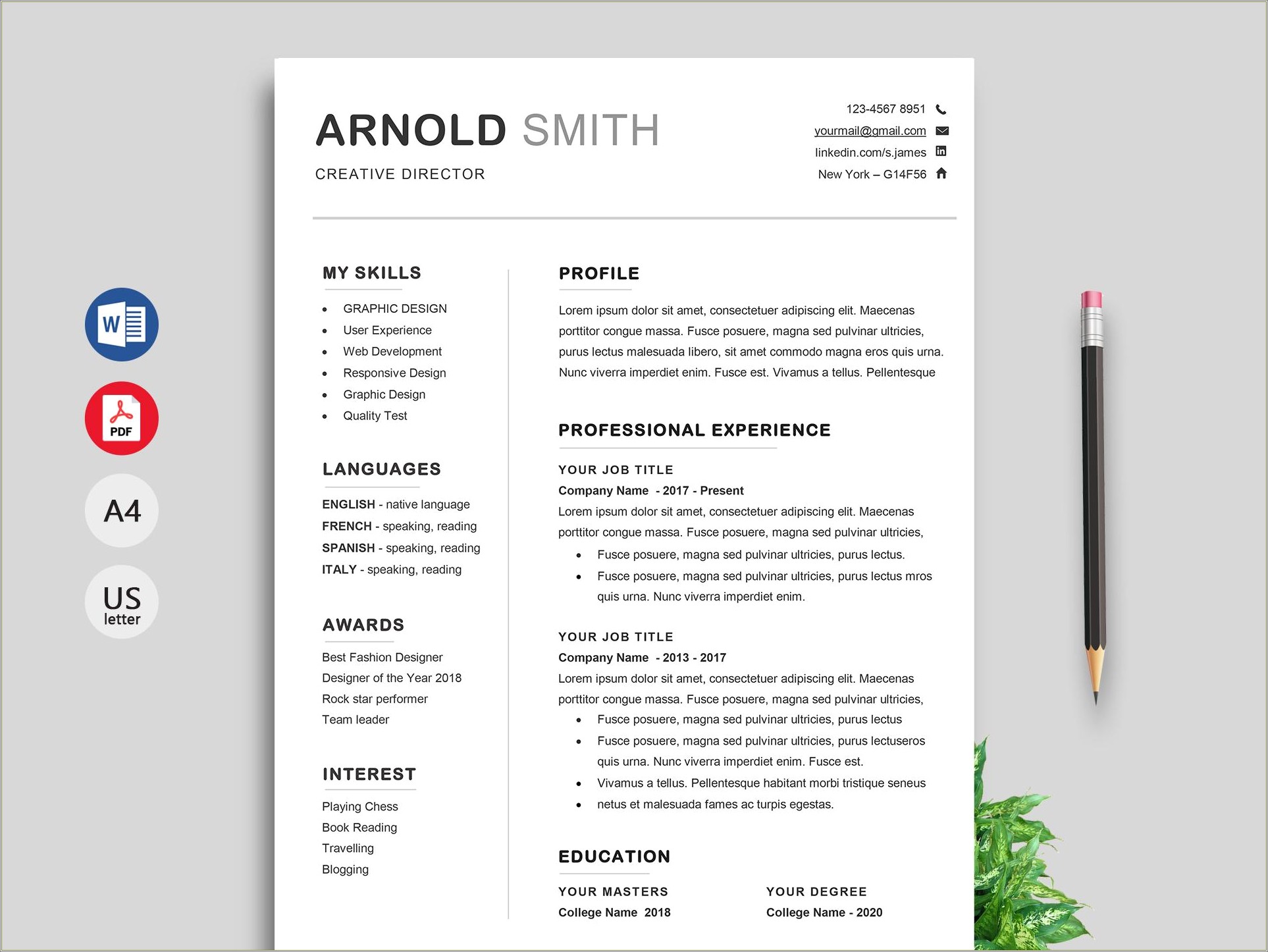 Free Downloadable Microsoft Word Resume Templates
