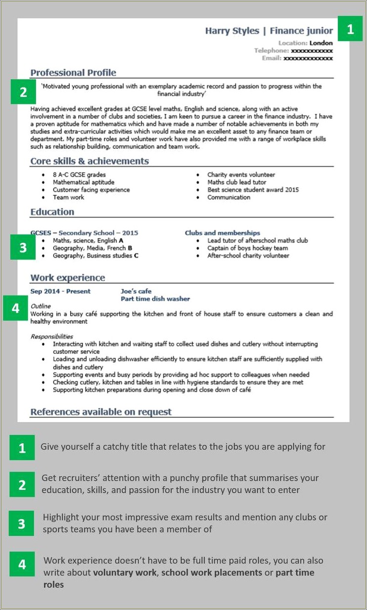 Free Example Of Resume In English